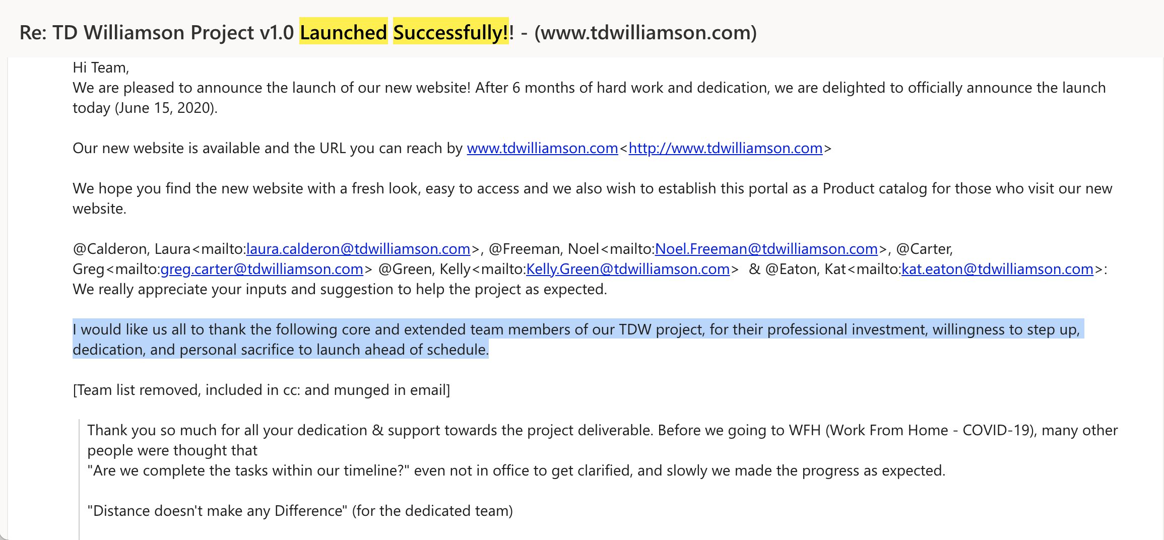 client feedback